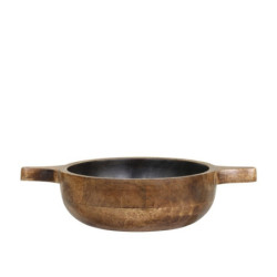 Dřevěná servírovací miska z mangového dřeva Tours Handles - Ø 17*5 cm/ 700ml