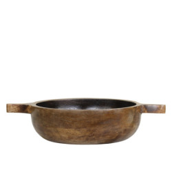Dřevěná servírovací miska z mangového dřeva Tours Handles - Ø 20*5 cm/ 900ml