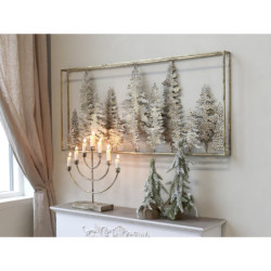 Bronzový antik kovový nástěnný obraz se stromy Wall Décor - 110*7*50 cm