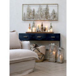 Bronzový antik kovový nástěnný obraz se stromy Wall Décor - 110*7*50 cm