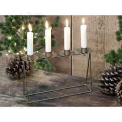 Mosazný antik kovový adventní svícen Advent Tire - 25*5*19 cm