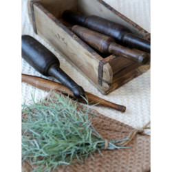 Dřevěná přírodní retro bedýnka Grimaud Brick old - 30*15*10 cm