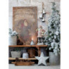 Vintage kovový nástěnný obraz se Santou Merry Christmas - 64*1*100 cm
