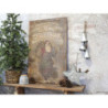 Vintage kovový nástěnný obraz se Santou Merry Christmas - 64*1*100 cm