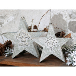 Zinková antik kovová dekorace ve tvaru hvězdy - 32*8*30cm