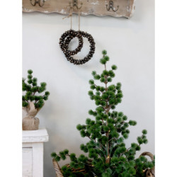 Mosazný antik kovový závěsný věnec s rolničkami - Ø 18*3cm