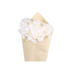 Bílá dekorace sušená květina hortenzie Hydrangea Flower - 60 cm