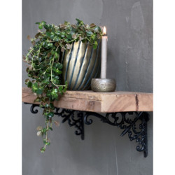 Černá antik litinová policová konzole Ornament - 18*3,5*12 cm