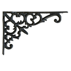 Černá antik litinová policová konzole Ornament - 18*3,5*12 cm
