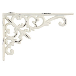 Krémová antik litinová policová konzole Ornament - 18*3,5*12 cm