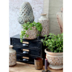 Černá antik malá kovová komoda se šuplíčky Factory - 31*23*22cm