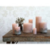 Růžová široká svíčka Macon Rustic rose - Ø 7*10cm/ 40h