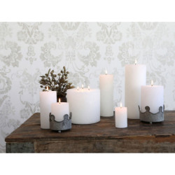 Bílá široká svíčka Macon Rustic white - Ø 7*10cm/ 40h