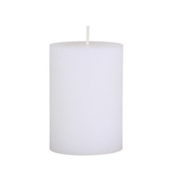 Bílá široká svíčka Macon Rustic white - Ø 7*10cm/ 40h