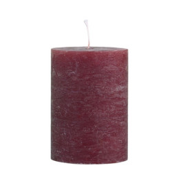 Červená široká svíčka Macon Rustic red - Ø 7*10cm/ 40h