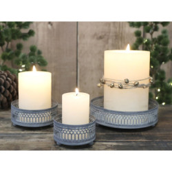 Set 3ks zinkový antik kovový svícen Lace - Ø 8*5/ Ø 10*5/ Ø 15*5 cm