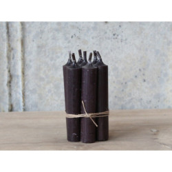 Černá úzká krátká svíčka Short dinner black - Ø 2 *11cm / 4.5h