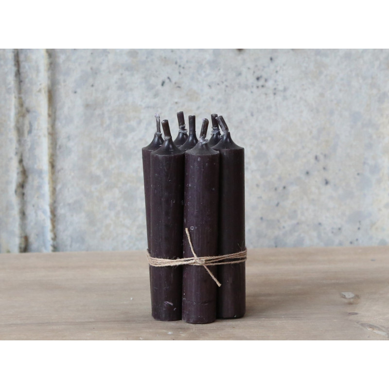 Černá úzká krátká svíčka Short dinner black - Ø 2 *11cm / 4.5h