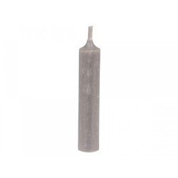 Šedá lněná úzká krátká svíčka Short dinner linen - Ø 2 *11cm / 4.5h