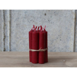 Červená úzká krátká svíčka Short dinner red - Ø 2 *11cm / 4.5h