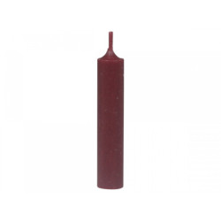 Červená úzká krátká svíčka Short dinner red - Ø 2 *11cm / 4.5h