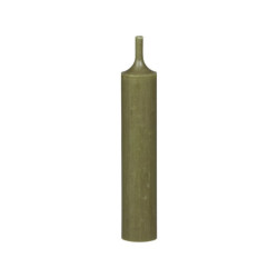 Zelená olivová úzká krátká svíčka Short dinner olive - Ø 2 *11cm / 4.5h