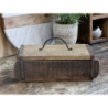 Dřevěná přírodní retro bedýnka s víkem Grimaud Brick old - 30*14*10 cm