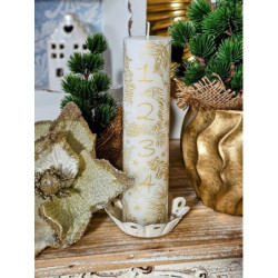 Krémový antik kovový svícen Lace edge - Ø 9*3cm