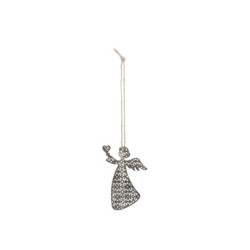 Vánoční kovová závěsná dekorace anděl Angel - 7*10 cm