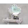 Krémové antik oválné nástěnné zrcadlo s ornamenty Marionet - 35*2*29 cm