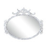Krémové antik oválné nástěnné zrcadlo s ornamenty Marionet - 35*2*29 cm