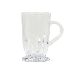 Sklenička ze silnějšího skla s ouškem a dekorem Diamond cut - Ø7*12 cm / 295ml