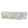 Krémový antik dekorační kovový podnos / svícen Lace - 17*9,5 cm