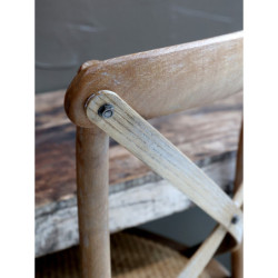 Přírodní dřevěná židle s ratanovým výpletem Old French chair - 45*40*88 cm