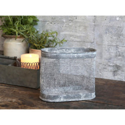Zinkový antik drátěný košík Oval Basket - 19*9*16 cm