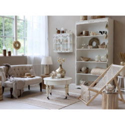 Krémová antik nástěnná dřevěná skříňka s dvířky Old Satin - 70*20*62 cm