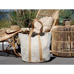 Béžová plážová jutová taška Beach Bag - 40*30*60 cm