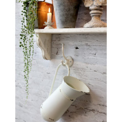 Krémový antik dekorační plechový džbán Joug - 23*13*30 cm