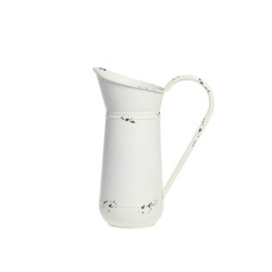 Krémový antik dekorační plechový džbán Joug - 23*13*30 cm