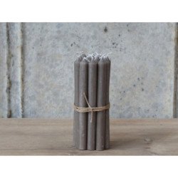 Taupe úzká svíčka Taper linen - Ø 1,2 *13cm / 2.5h