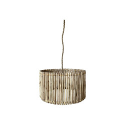 Přírodní závěsné světlo s dřevěným stínidlem Eucalypt - Ø 50*28cm/ E27/ 40W