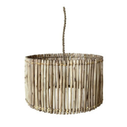 Přírodní závěsné světlo s dřevěným stínidlem Eucalypt - Ø 50*28cm/ E27/ 40W
