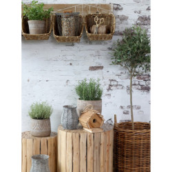 Přírodní kulatý stůl z dřevěných špalíků Eucalypt - Ø 30*30cm