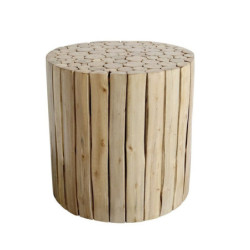Přírodní kulatý stůl z dřevěných špalíků Eucalypt - Ø 30*30cm