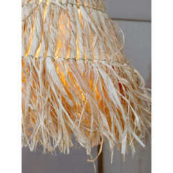 Přírodní závěsné světlo s lýkovým stínidlem Raffia - Ø 30*26 cm/ E27/ 40W