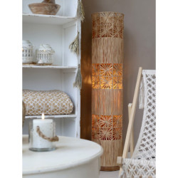 Přírodní stojací lampa s lýkovým stínidlem Raffia - Ø 28*127 cm/ E27