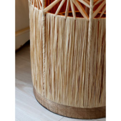 Přírodní stojací lampa s lýkovým stínidlem Raffia - Ø 28*127 cm/ E27