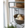 Opálová antik kovová nástěnná polička s háčky Old Shelf - 58*18*24 cm