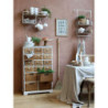 Bílá antik kovová nástěnná polička s háčky Old Shelf - 58*18*24 cm