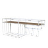 Bílá antik kovová nástěnná polička s háčky Old Shelf - 58*18*24 cm